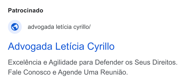 Anúncio de marca de advogada de sucessões
