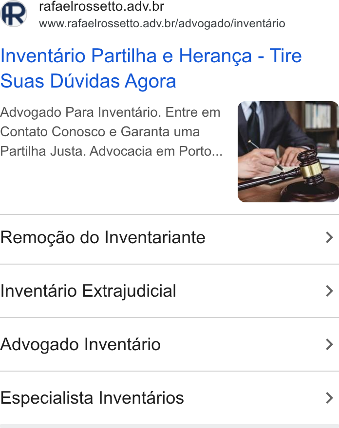 Anúncio de inventário de um escritório concorrente