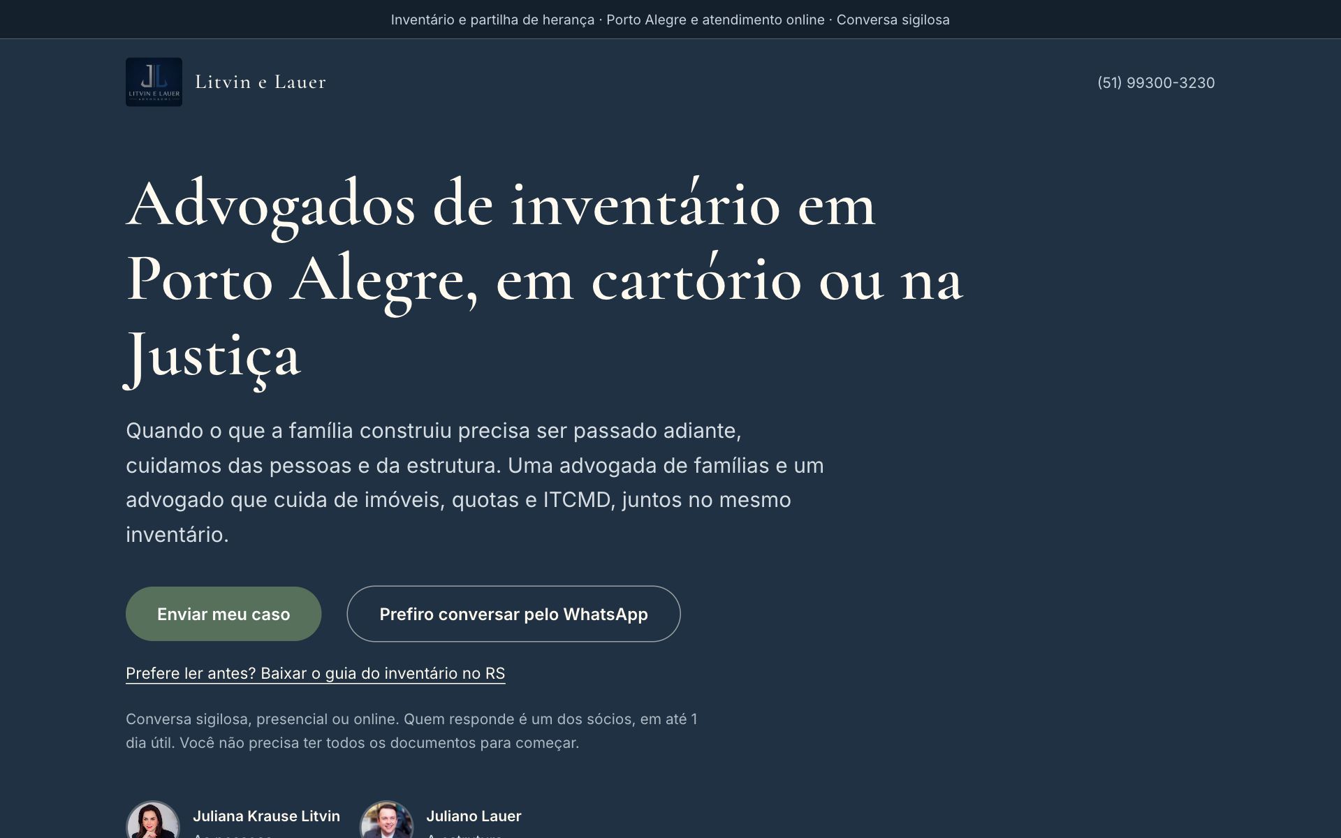 Página de inventário sugerida, versão computador